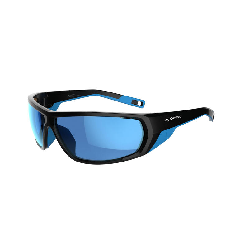 Lunettes de soleil de randonnée adulte MH570 noires et bleues catégorie 4 Lunettes de soleil de randonnée adulte MH570 noires et bleues catégorie 4
