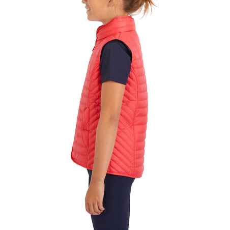 Girls' Sleeveless Horse Riding Padded Jacket 100 - Pink