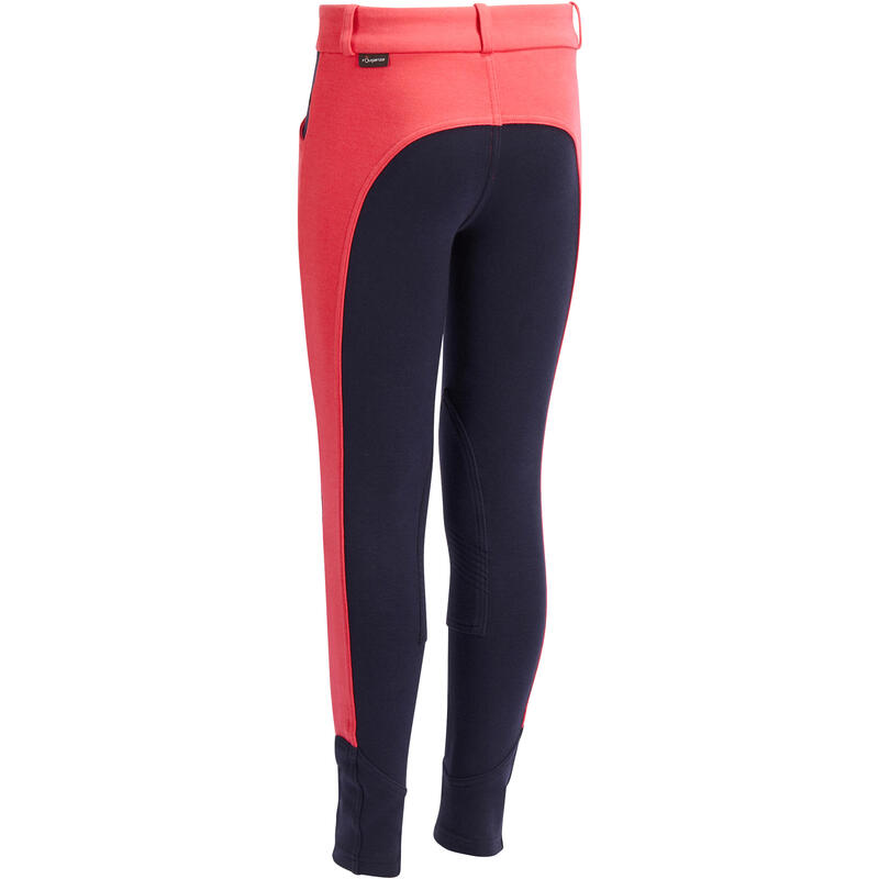 120 Girls' Horseback Riding Jodhpurs - Navy/Pink 120 Girls' Horseback Riding Jodhpurs - Navy/Pink
