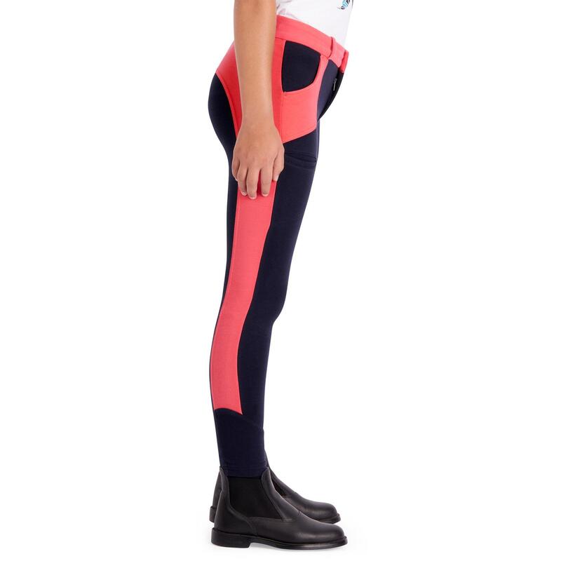 Pantalon équitation enfant 120 marine et rose