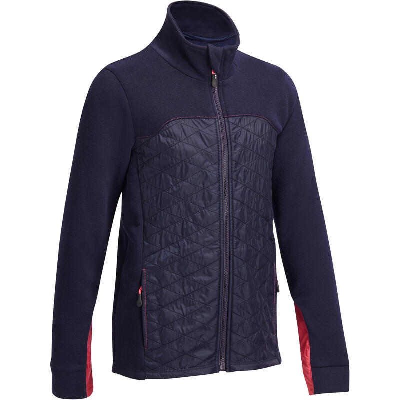 Sweat-shirt équitation enfant bi-matière 500 marine