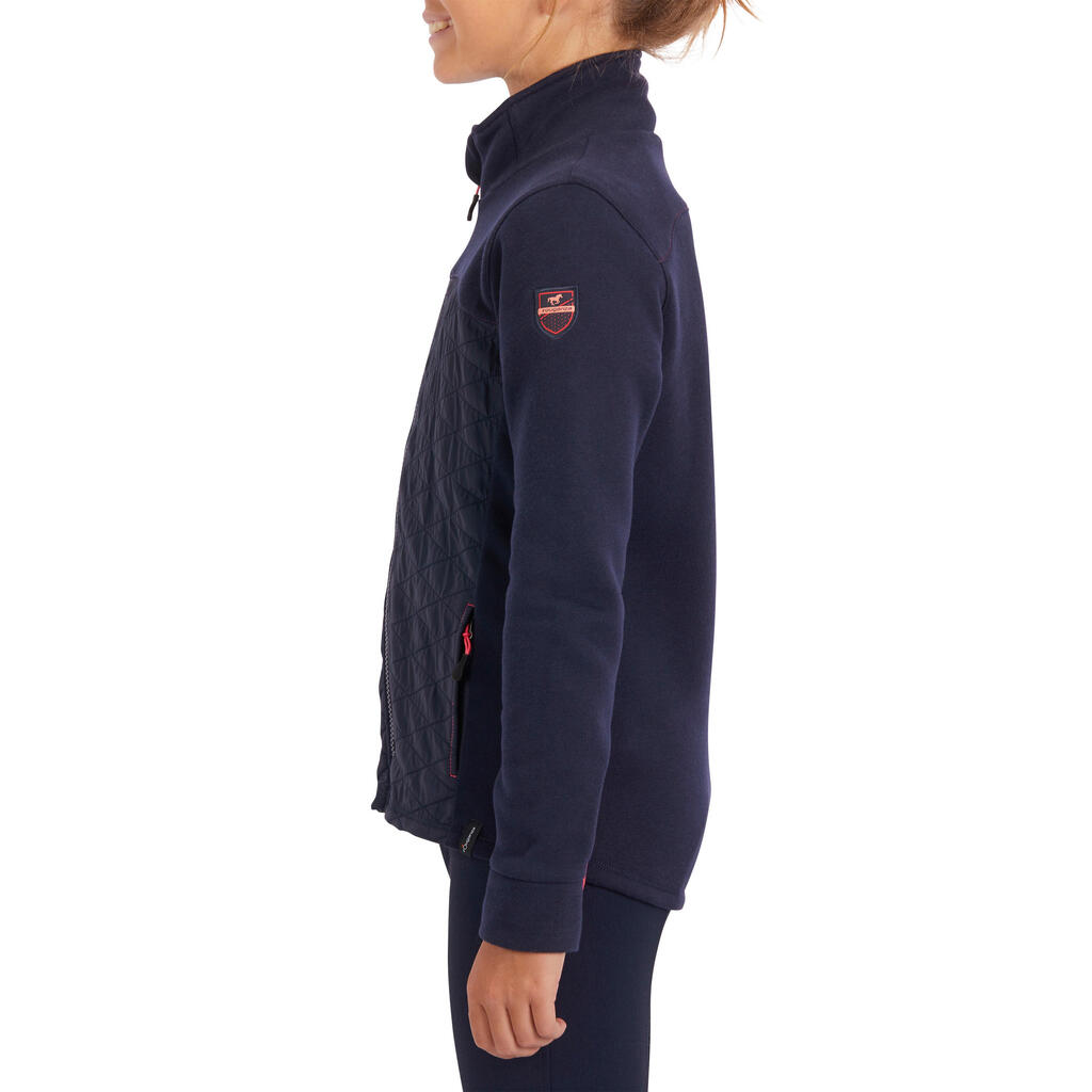 Reit-Sweatjacke 500 Kinder marineblau