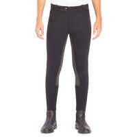 180 Fullseat Kids' Full Seat Horse Riding Jodhpurs - Black/Grey