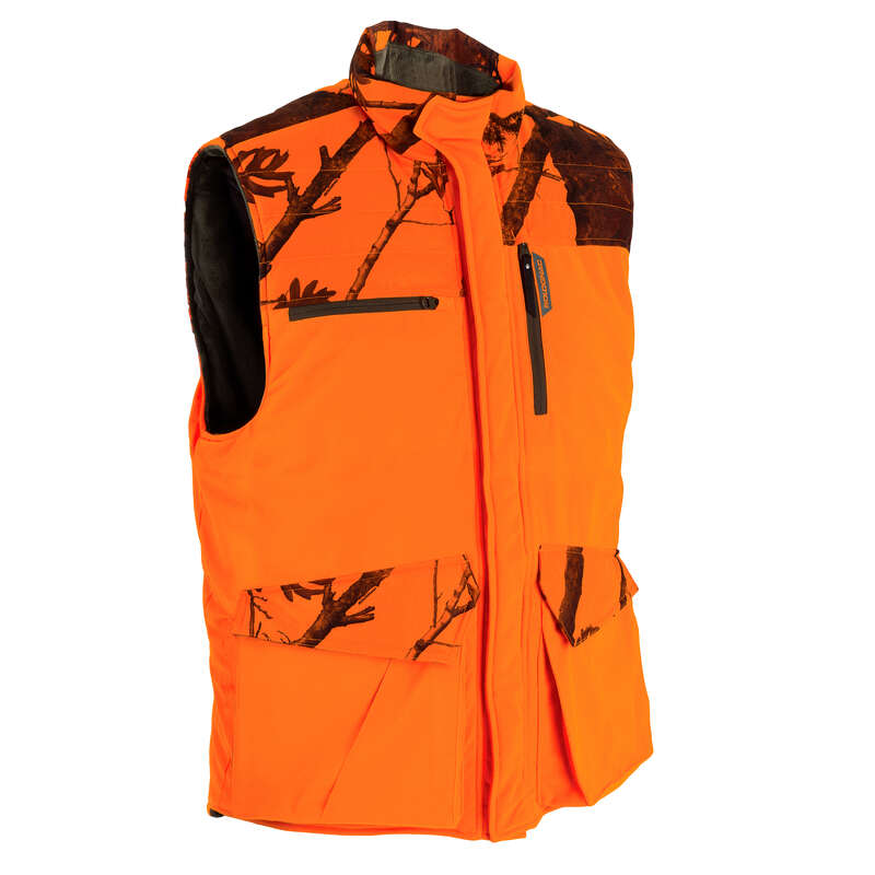 HIGH VIS DRIVEN/POST CLOTHING - WARM hunting GILET500 CAMOFLUO SOLOGNAC
