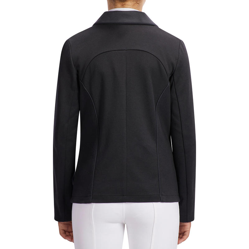 100 Compete Kids' Horse Riding Show Jacket Black Decathlon