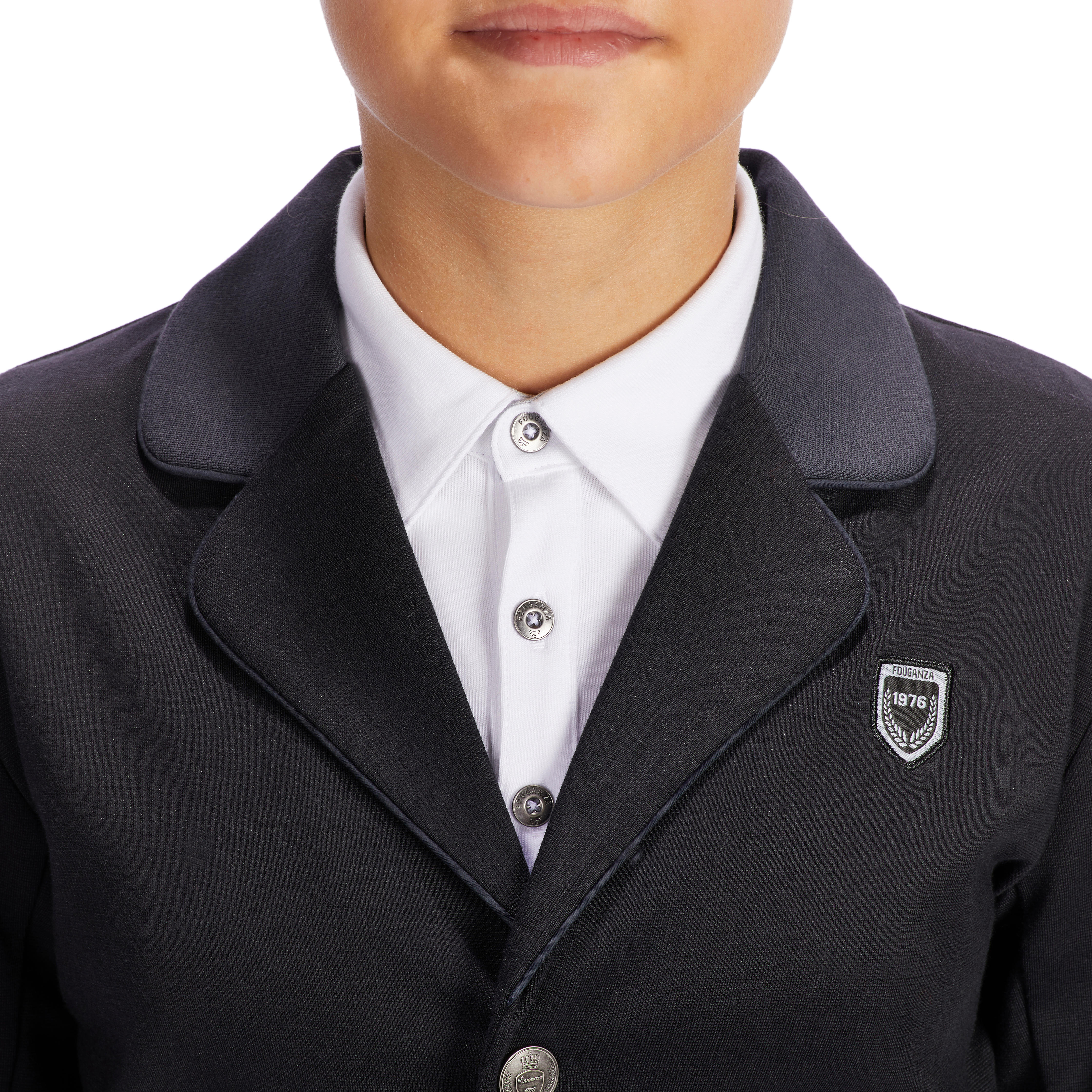 Veste de concours équitation COMP 100 bleu roi - enfant  - FOUGANZA