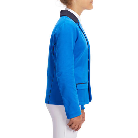 Veste de concours équitation enfant COMP 100 bleu roi