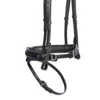 Horse Riding Leather Bridle With French Noseband 580 - Black Rhinestones