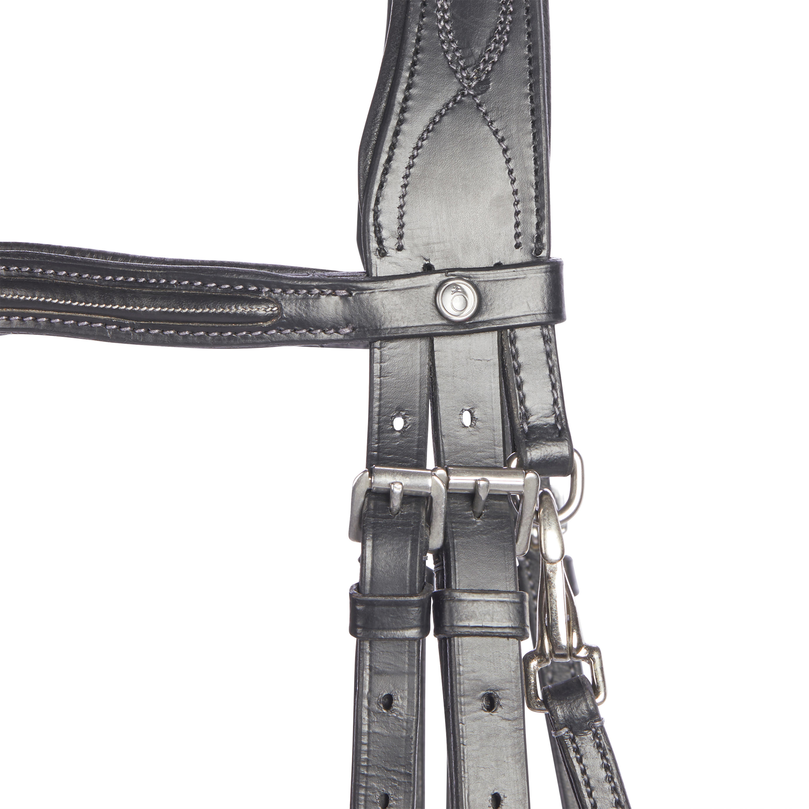 Pony Leather Bridle With French Noseband 580 - Black Topstitched 2/6