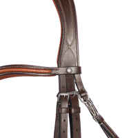 Horse Riding Leather Bridle With French Noseband for Horse & Pony 580 - Brown