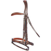 Horse Riding Leather Bridle With French Noseband for Horse & Pony 580 - Brown