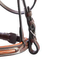 Horse Riding Leather Bridle With French Noseband for Horse & Pony 580 - Brown