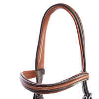 Horse Riding Leather Bridle With French Noseband for Horse & Pony 580 - Brown