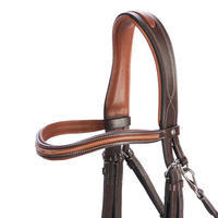 580 Topstitched Horseback Riding Bridle for Horses - Brown