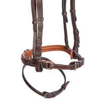 Horse Riding Leather Bridle With French Noseband for Horse & Pony 580 - Brown