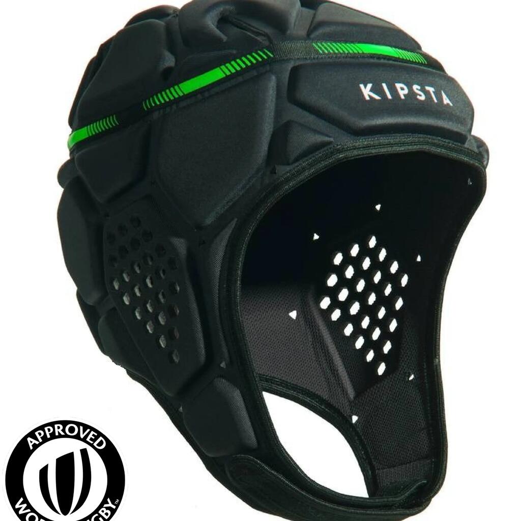 Kopfschutz Rugby R500 dunkelgrau/grün