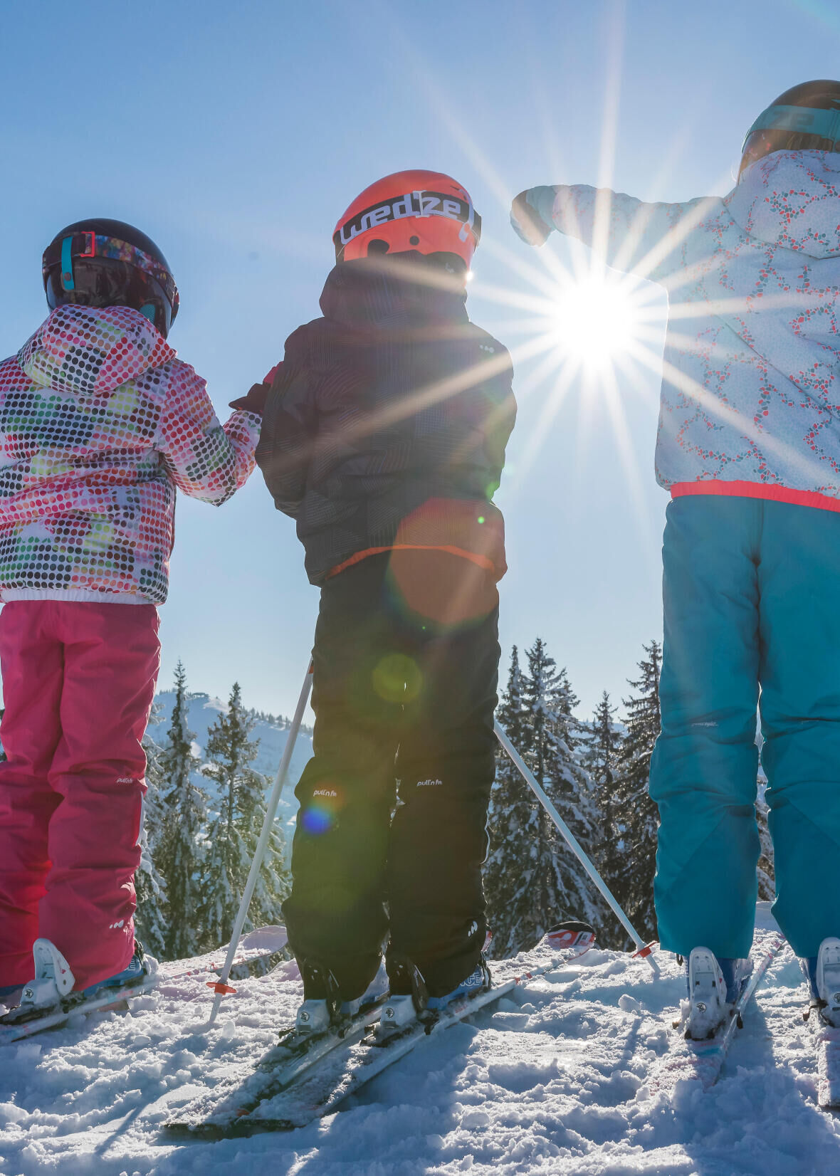 Children taking to the ski slopes