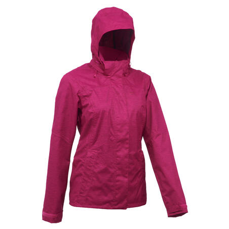 Women’s MH100 Waterproof Mountain Hiking Rain Jacket – Heather Pink