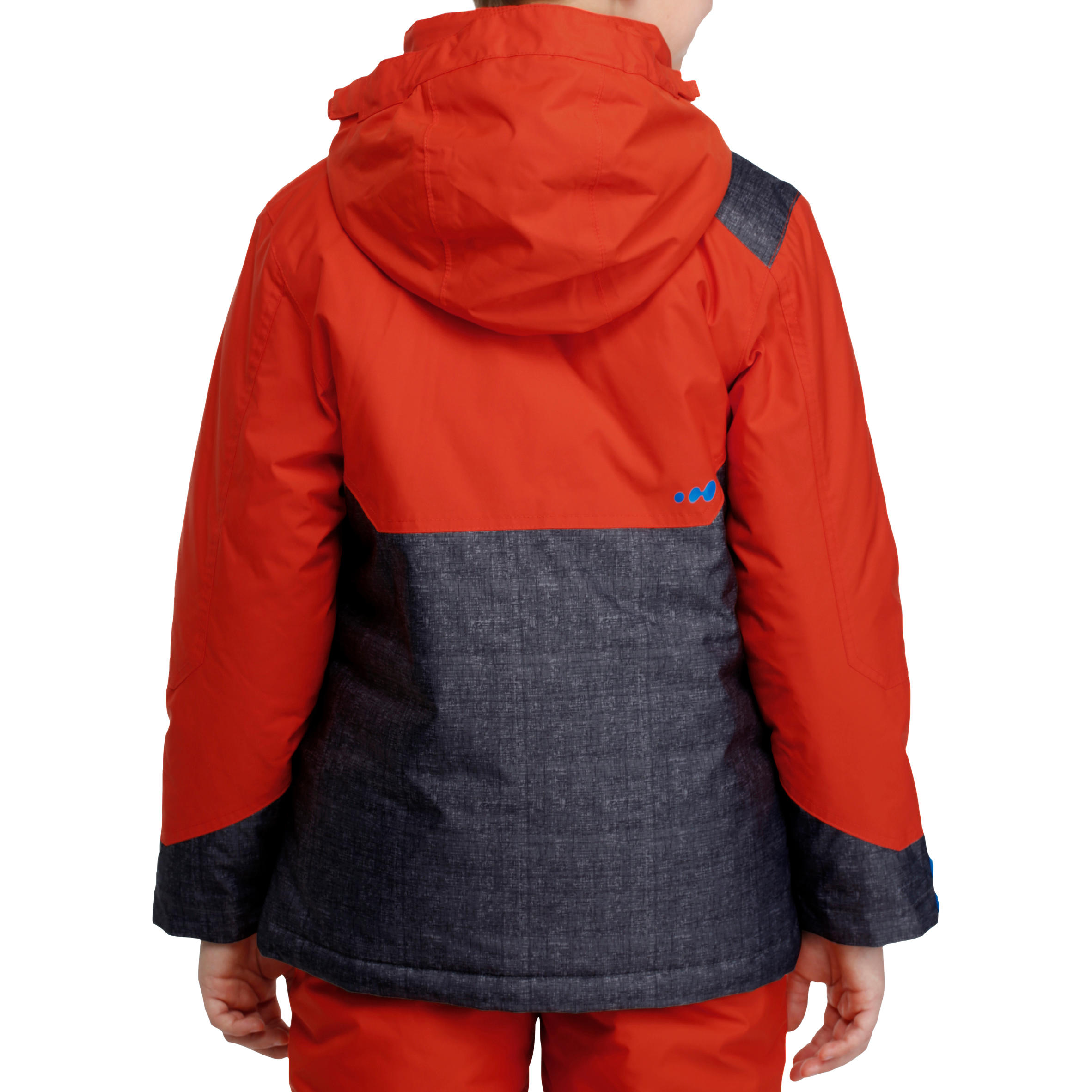 Evoslide Boy's Ski Jacket - Orange/red and Mottled grey 4/20