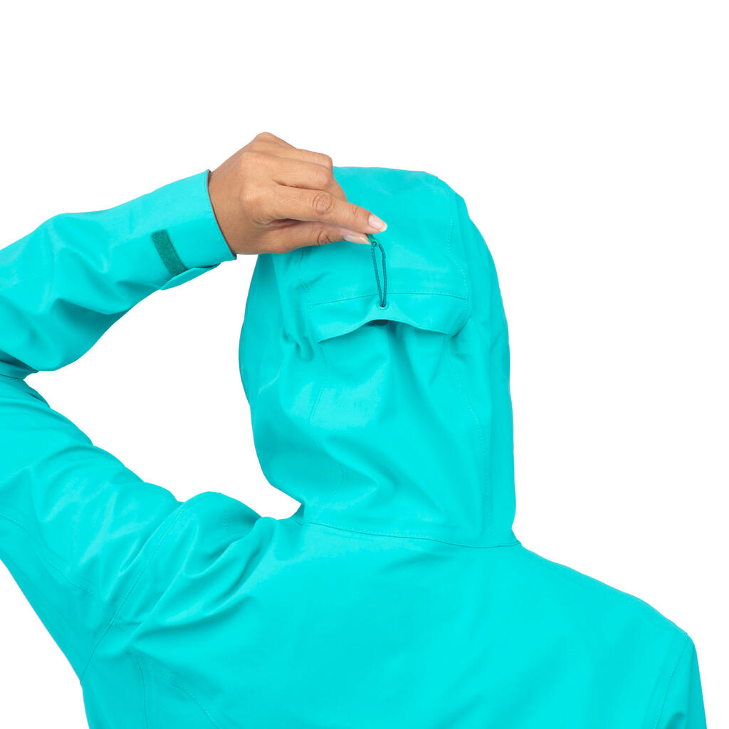 Wanderjacke Bergwandern MH500 wasserdicht Damen grau/blau