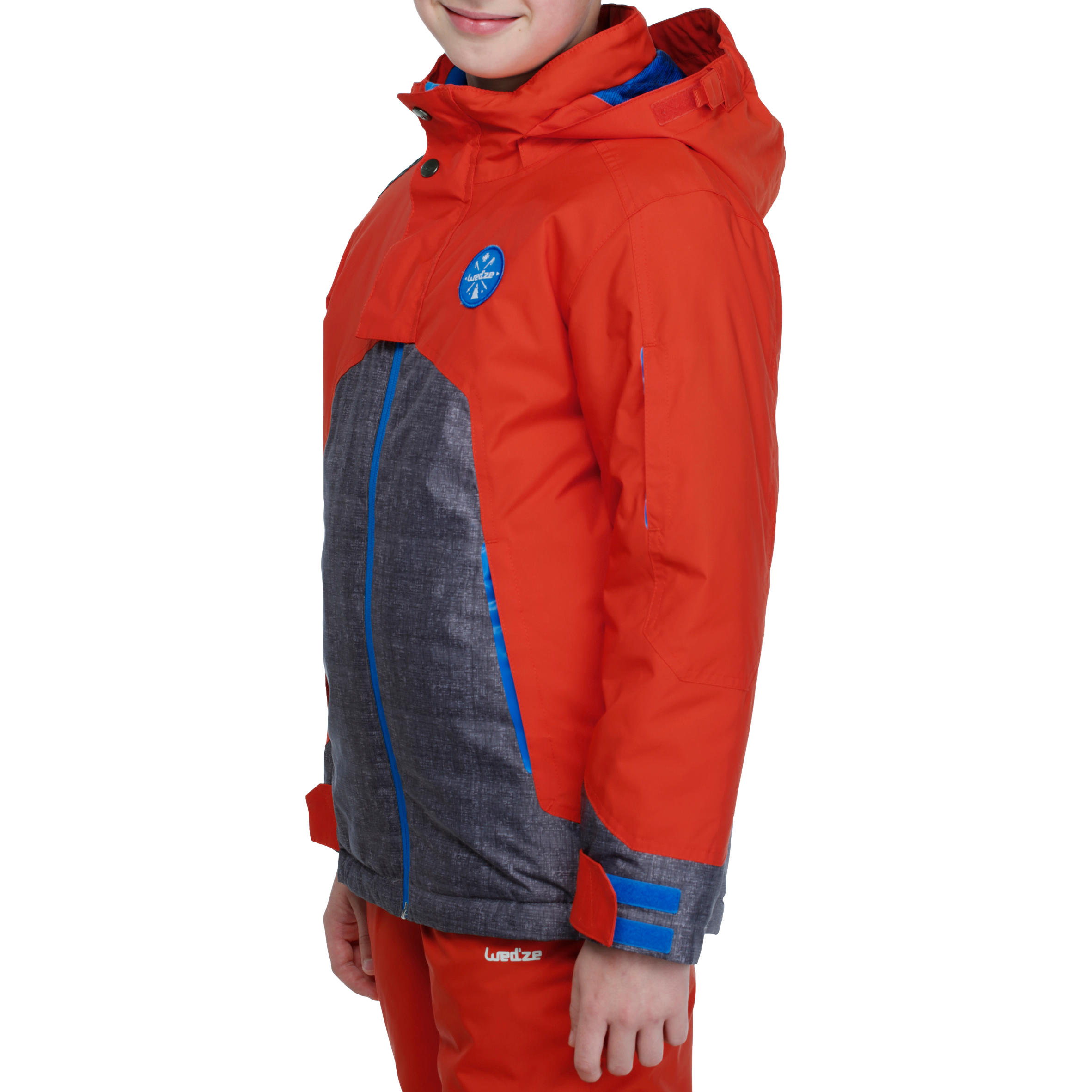 Evoslide Boy's Ski Jacket - Orange/red and Mottled grey 5/20