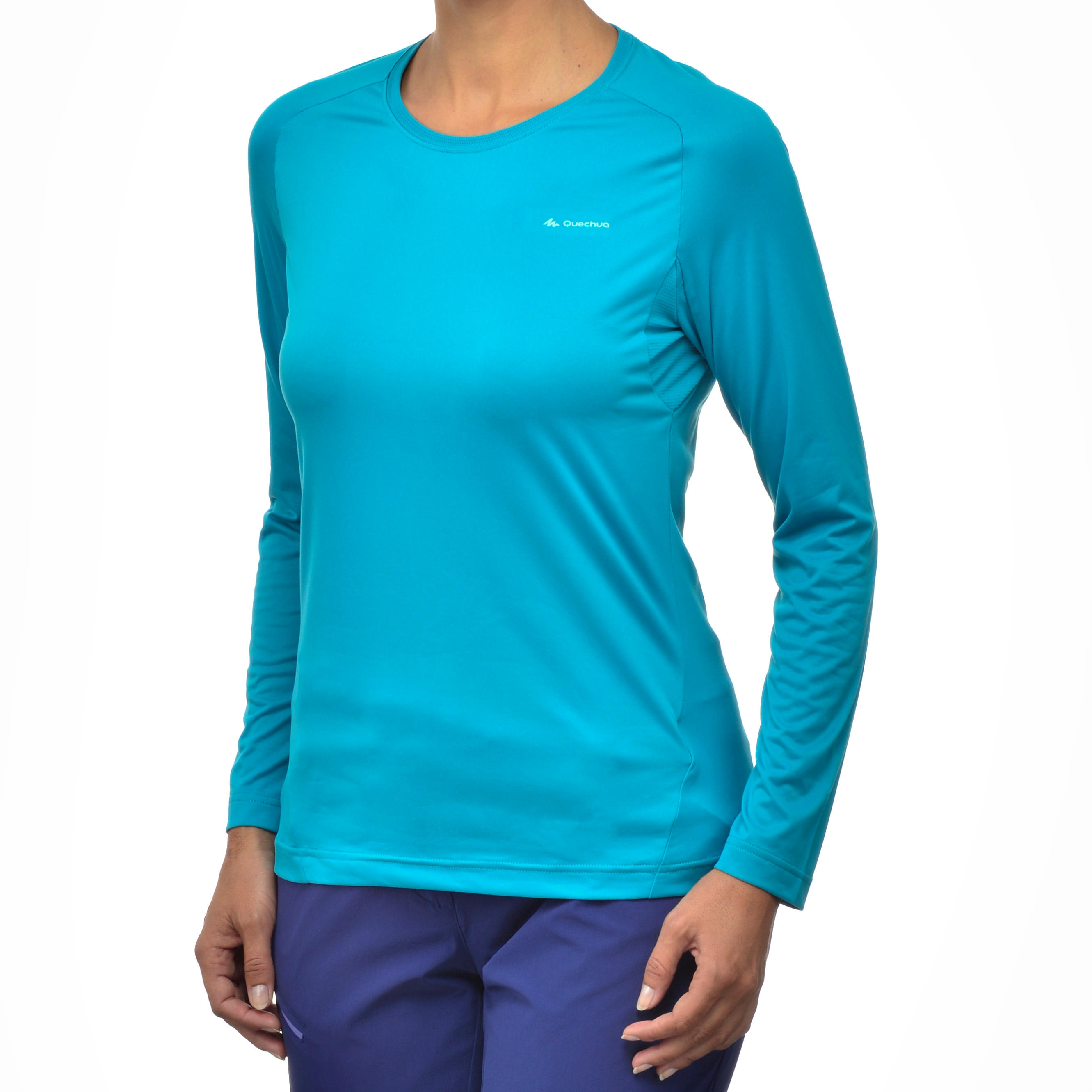 

Women’s T shirt MH100 (Full Sleeve) - Blue -  By QUECHUA | Decathlon