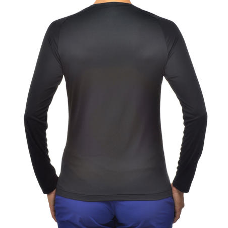 MH100 Women's Long-sleeved Mountain Hiking T-Shirt - Black