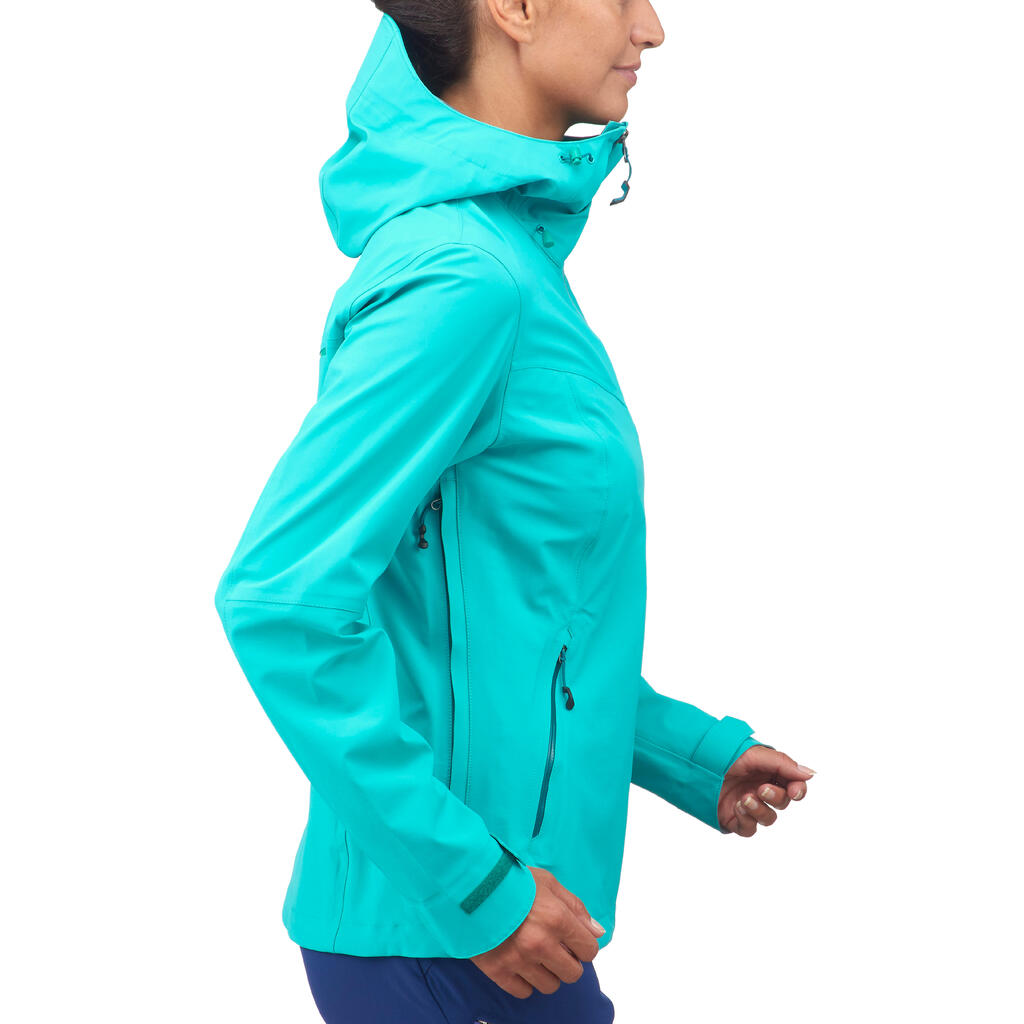 Wanderjacke Bergwandern MH500 wasserdicht Damen grau/blau