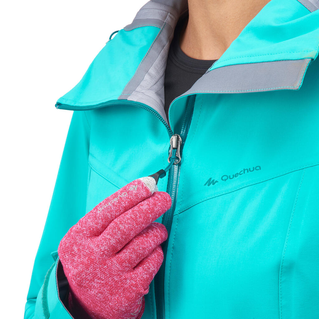 Wanderjacke Bergwandern MH500 wasserdicht Damen grau/blau