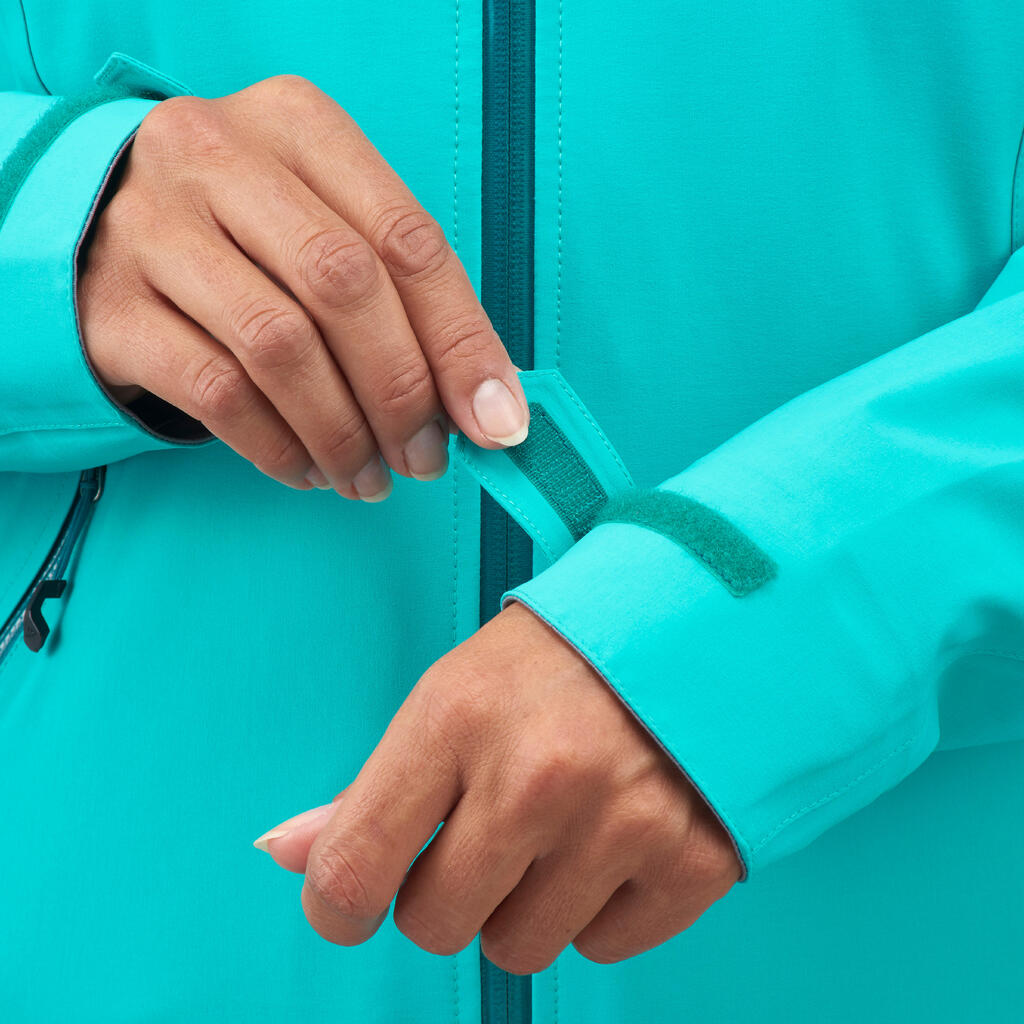 Wanderjacke Bergwandern MH500 wasserdicht Damen grau/blau