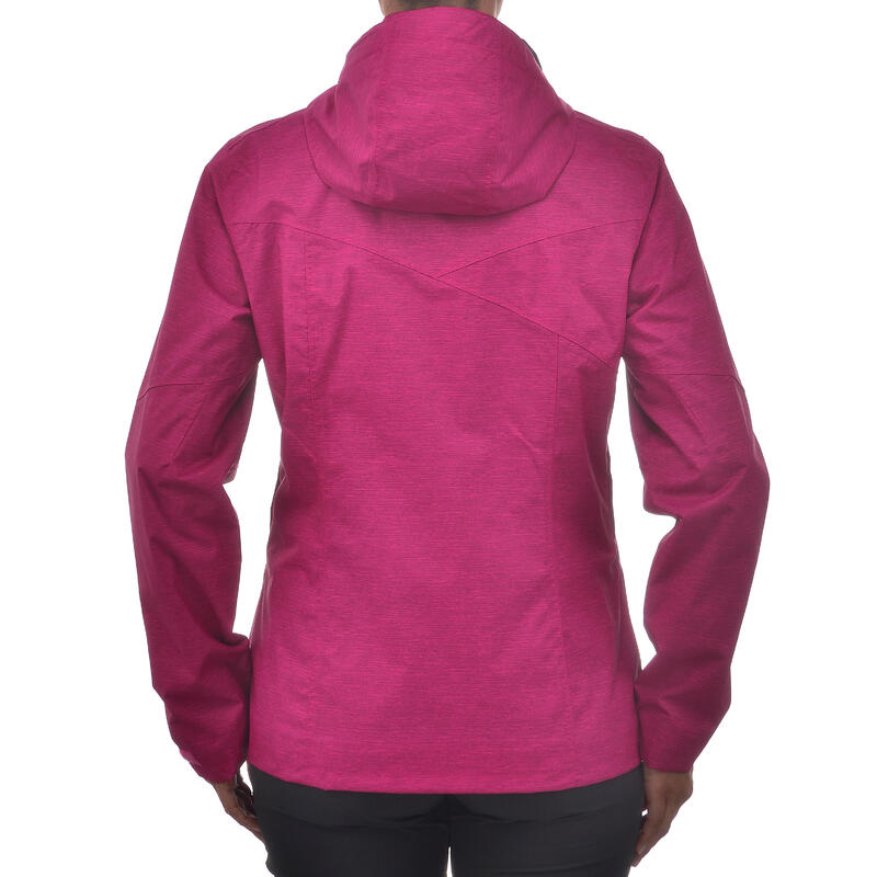 女款登山健行防水外套NH100－粉紅色