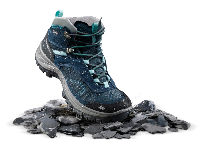 Chaussures de randonnée montagne Femme MH100 Mid imperméable Turquoise Chaussures de randonnée montagne Femme MH100 Mid imperméable Turquoise