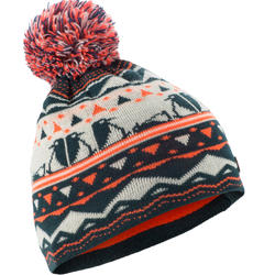 BONNET DE SKI KID JACQUARD PETROLE ORANGE