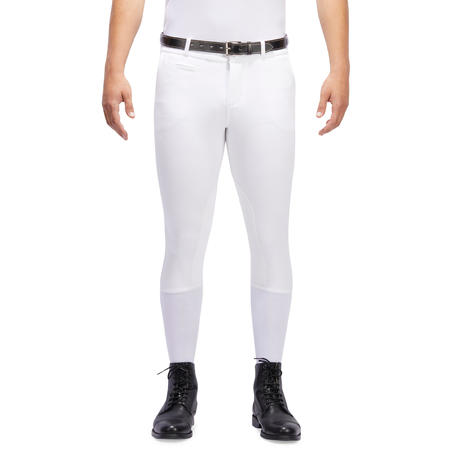 Pantalon de concours équitation basanes agrippantes Homme - 140 blanc