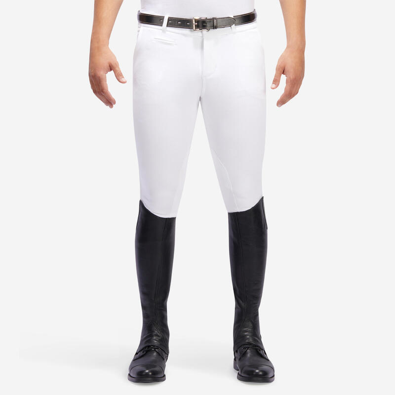 Pantalon de concours équitation basanes agrippantes Homme - 140 blanc