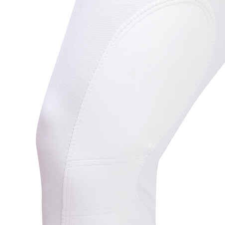 Men's Horse Riding Competition Jodhpurs with Grippy Suede Patches 140 - White