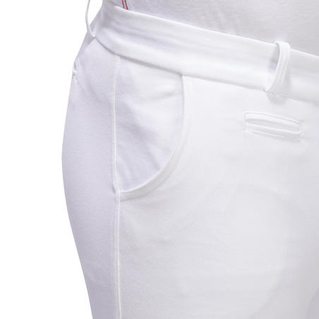 Pantalon de concours équitation basanes agrippantes Homme - 140 blanc