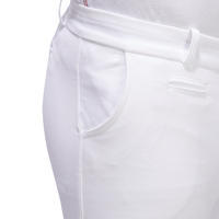 Pantalone za jahanje 140 za takmičenja s prianjajućim zakrpama od pliša muške - bele