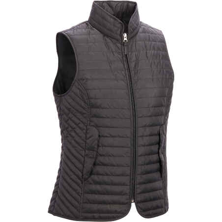 Women's Sleeveless Horse Riding Padded Jacket 100 - Black