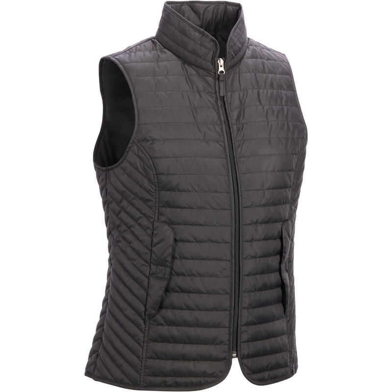 Damesbodywarmer voor ruitersport 100 zwart