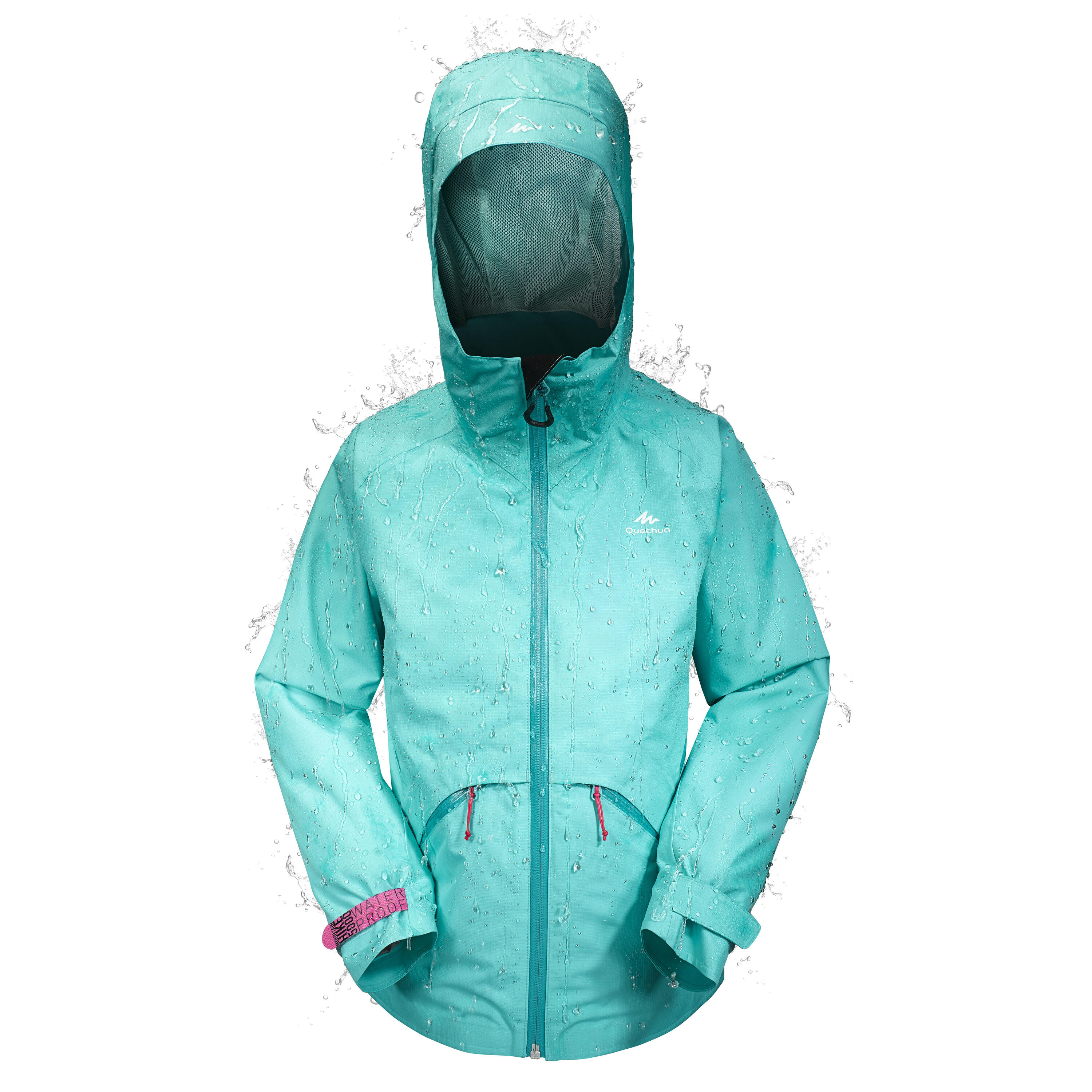 QUECHUA MH550 children's hiking jacket - Turquoise