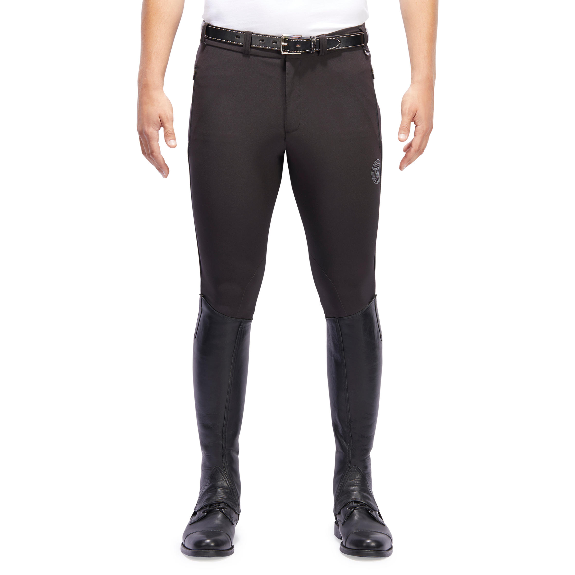 

Adult Horse Riding 500 Mesh Jodhpurs - Black/Grey -  By FOUGANZA | Decathlon