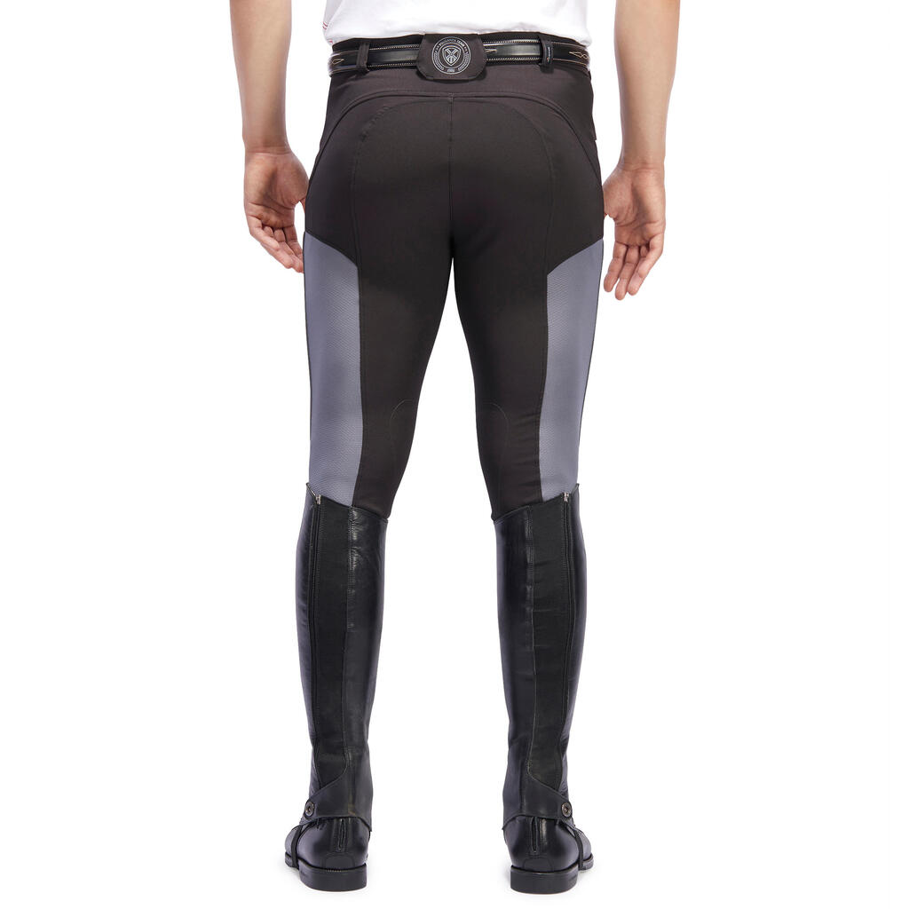 500 Mesh Horse Riding Jodhpurs - Black/Grey