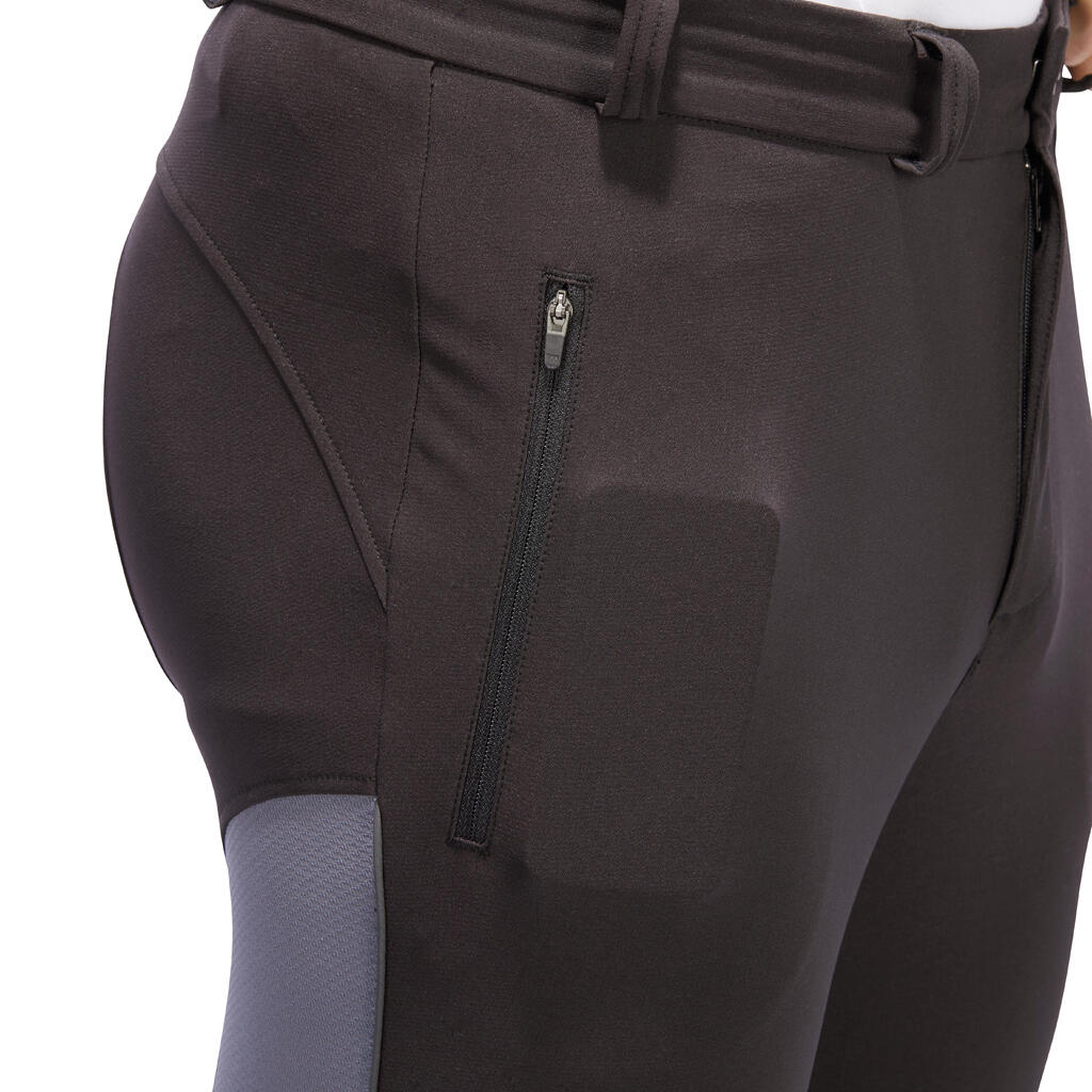 500 Mesh Horse Riding Jodhpurs - Black/Grey