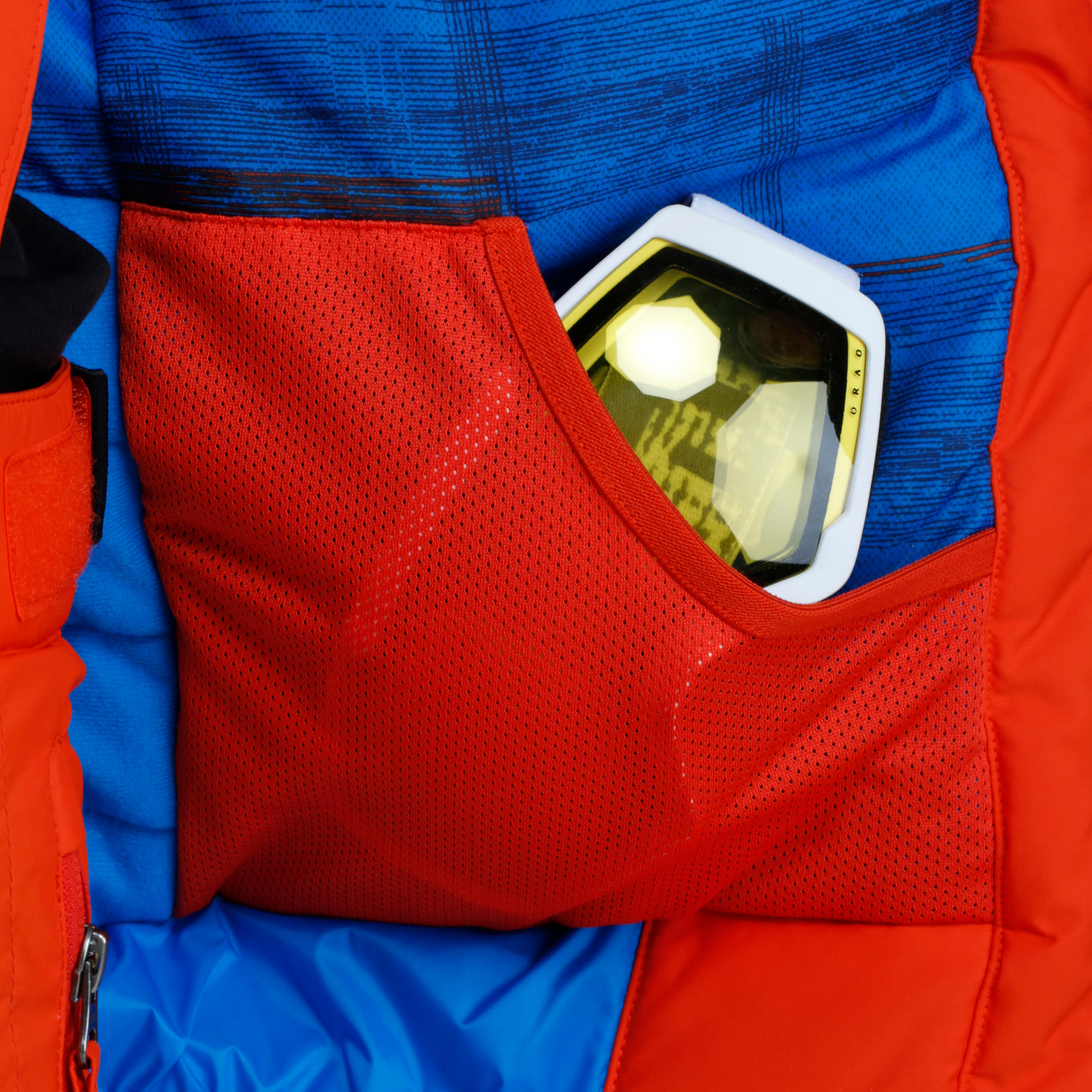 Evoslide Boy's Ski Jacket - Orange/red and Mottled grey 11/20