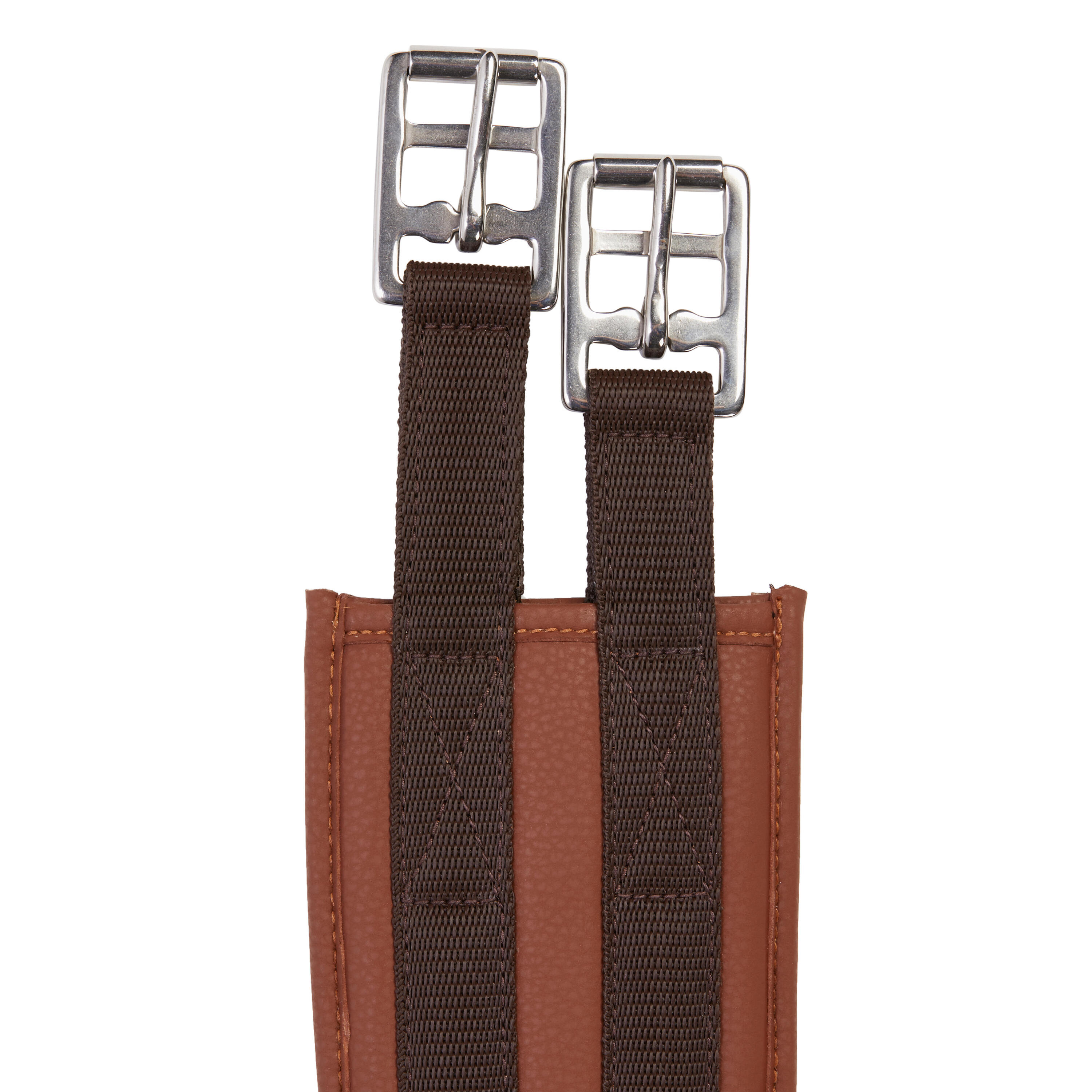 Horse and Pony Riding Synthetic Girth 100 - Brown 4/6
