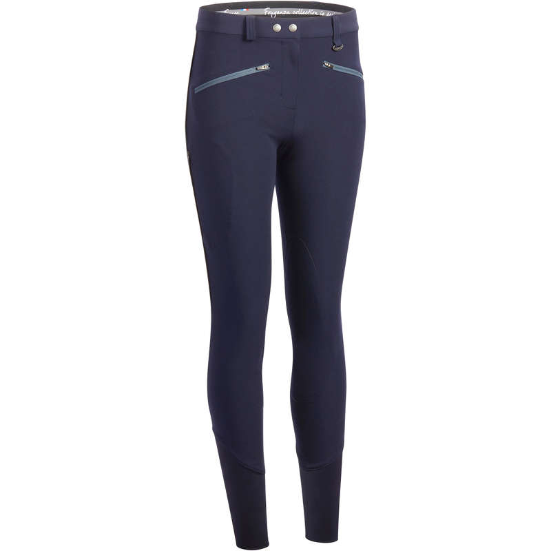 HOT WEATHER WOMAN RIDINGWEAR Horse Riding - Training Summer Jodhpurs Navy FOUGANZA - Horse Riding Clothes