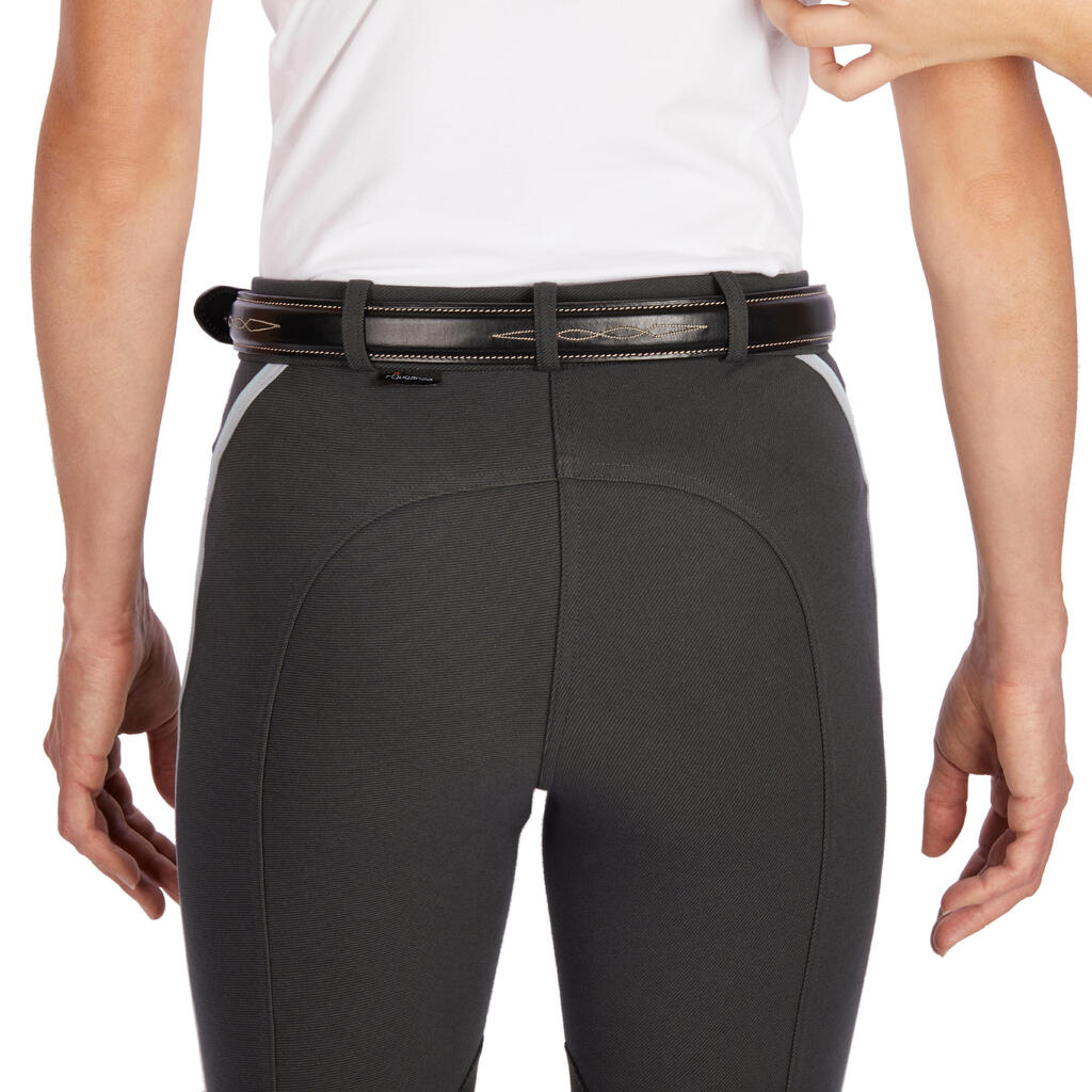 Reithose 140 Kniebesatz Damen blaugrau