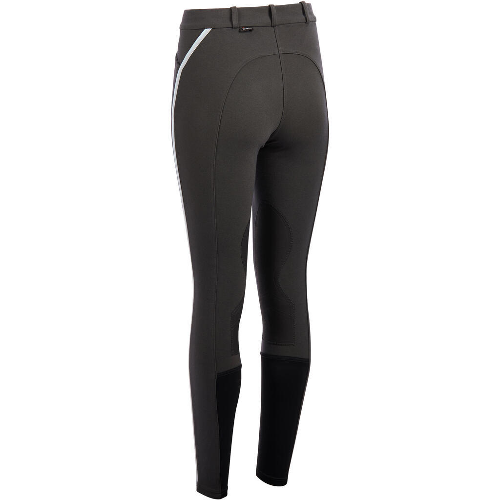 Reithose 140 Kniebesatz Damen blaugrau
