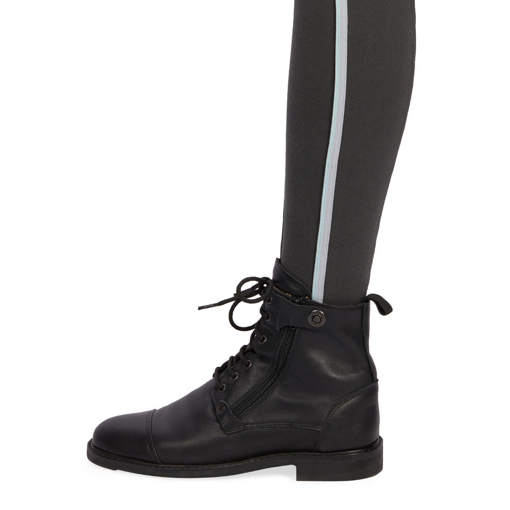 Reithose 140 Kniebesatz Damen blaugrau